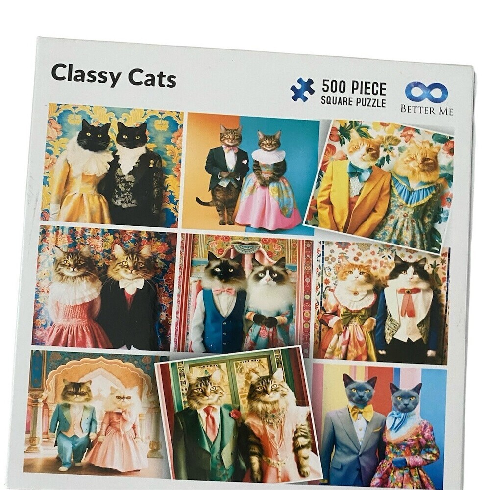 Eurographics Better Me Classy Cats 500 Piece Square Jigsaw Puzzle Funny